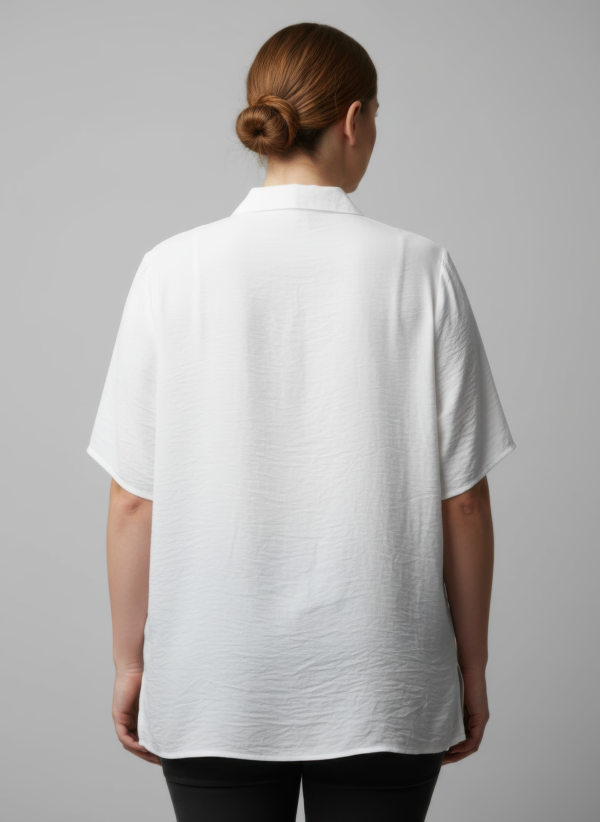 Zip-Front Collared Utility Knit Top – Dual Chest Pockets, Plus Size