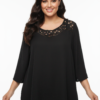 Lace Yoke Bell Sleeve Knit Tunic – Plus Size