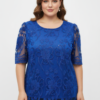 Plus Size Embroidered Lace Overlay Top