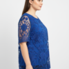 Plus Size Embroidered Lace Overlay Top