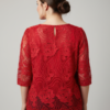 Plus Size Floral Lace Overlay Blouse with Scalloped Hem