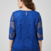 Floral Lace Sleeve Blouse with Scalloped Hem – Plus Size