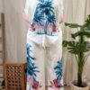 San Juan Palms Two-Piece Set – Tropical Palm Print