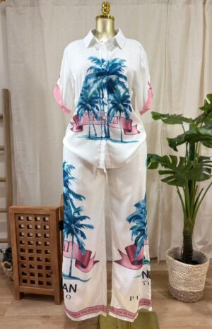 San Juan Palms Two-Piece Set – Tropical Palm Print