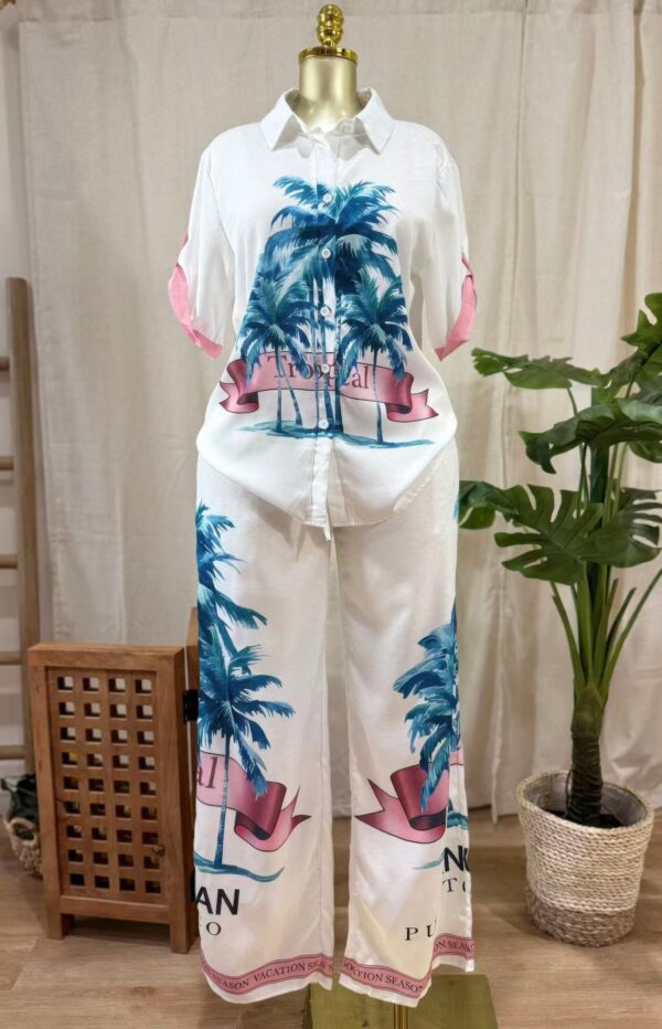 San Juan Palms Two-Piece Set – Tropical Palm Print