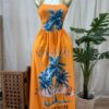Kingston Palms Palm-Print Maxi Dress with Spaghetti Straps