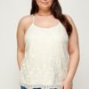 Plus Size Embroidered Mesh T-Back Cami – Flowy