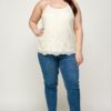 Plus Size Embroidered Mesh T-Back Cami – Flowy