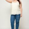 Plus Size Embroidered Mesh T-Back Cami – Flowy