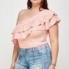 Ditsy Floral One-Shoulder Bodysuit – Plus Size