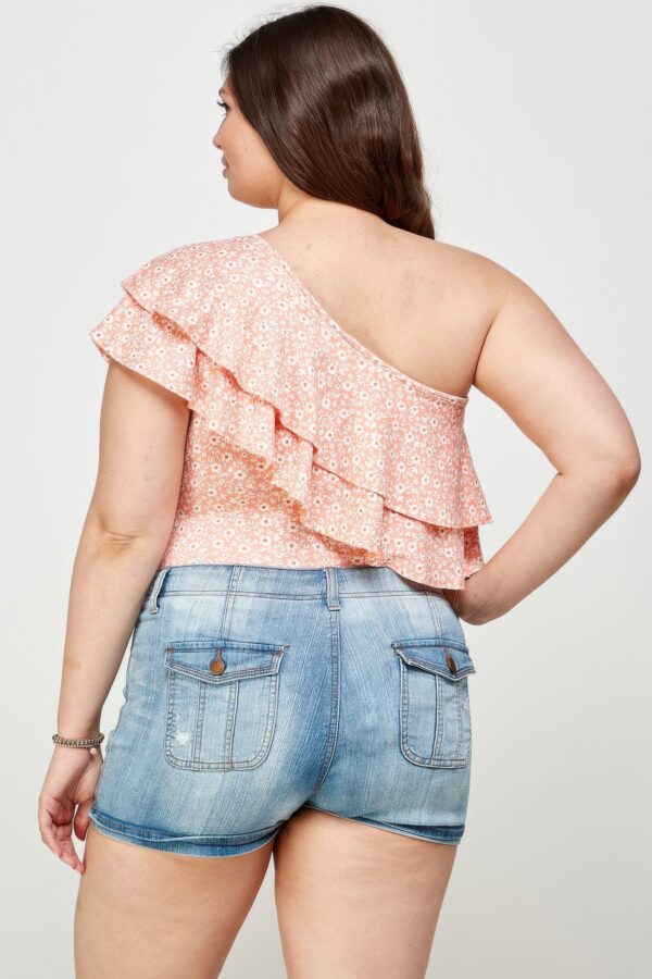 Ditsy Floral One-Shoulder Bodysuit – Plus Size