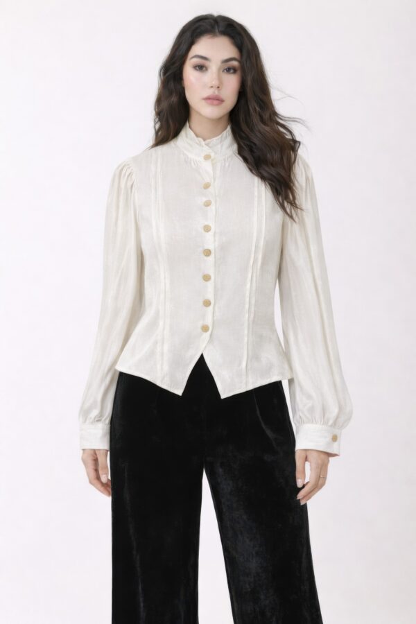 Plus-Size Textured Wrap Top with Tie Neck