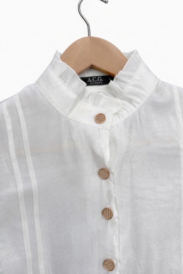 Plus-Size Textured Wrap Top with Tie Neck