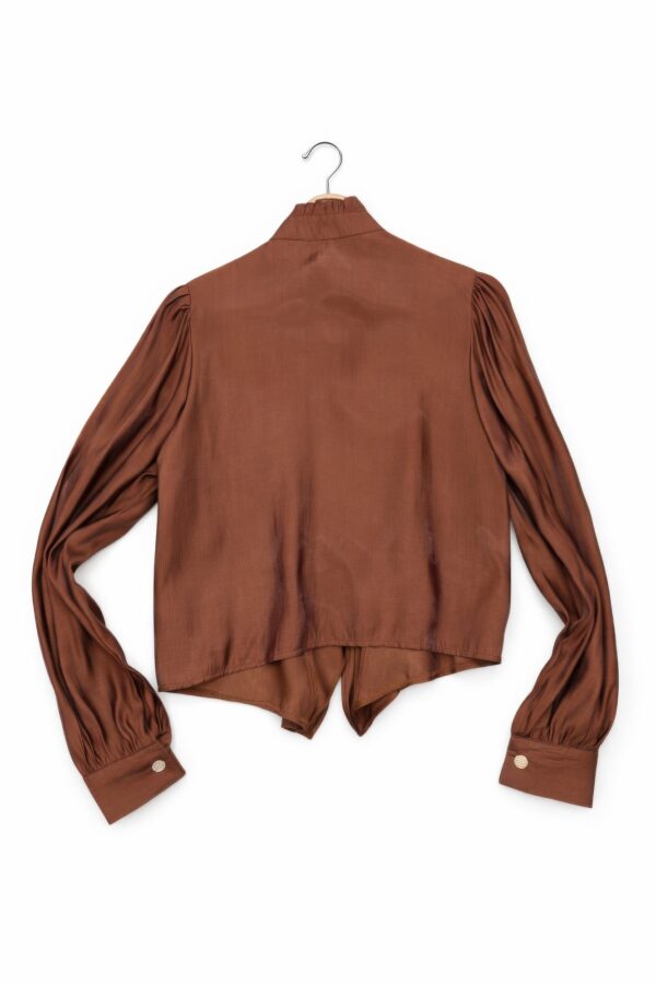 Plus Size Textured Wrap Top with Tie-Neck & Ruffle Sleeves