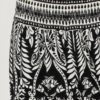 Smocked-Waist Floral Pants – Relaxed Woven Trousers with Pockets