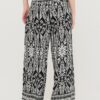 Smocked-Waist Floral Pants – Relaxed Woven Trousers with Pockets