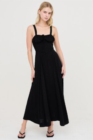 Boned Tie-Back A-Line Dress with Side Slit