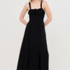 Boned Tie-Back A-Line Dress with Side Slit