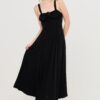 Boned Tie-Back A-Line Dress with Side Slit