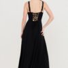 Boned Tie-Back A-Line Dress with Side Slit