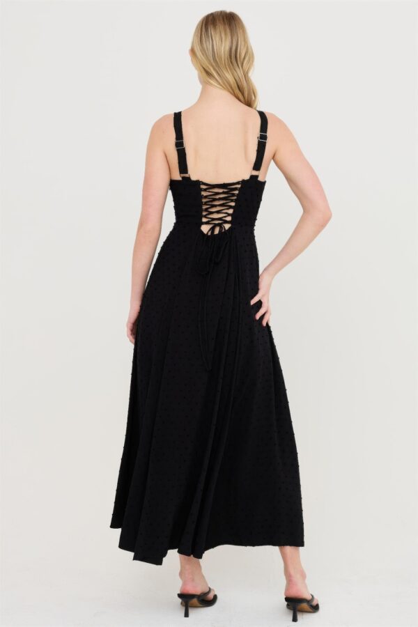 Boned Tie-Back A-Line Dress with Side Slit