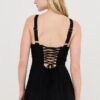Boned Tie-Back A-Line Dress with Side Slit