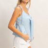 Tie-Front Spaghetti Strap Top – Woven Lightweight Tank