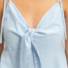 Tie-Front Spaghetti Strap Top – Woven Lightweight Tank