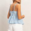 Tie-Front Spaghetti Strap Top – Woven Lightweight Tank