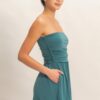 Strapless Shirred-Waist Romper with Pockets