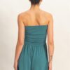 Strapless Shirred-Waist Romper with Pockets