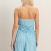 Strapless Shirred-Waist Romper – Flowy Shorts