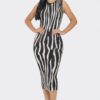 Sweater Midi Print Dress – Fitted Knit Silhouette
