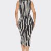 Sweater Midi Print Dress – Fitted Knit Silhouette