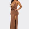 Eclipse Drape Maxi Gown – Cowl Halter Back