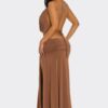 Eclipse Drape Maxi Gown – Cowl Halter Back
