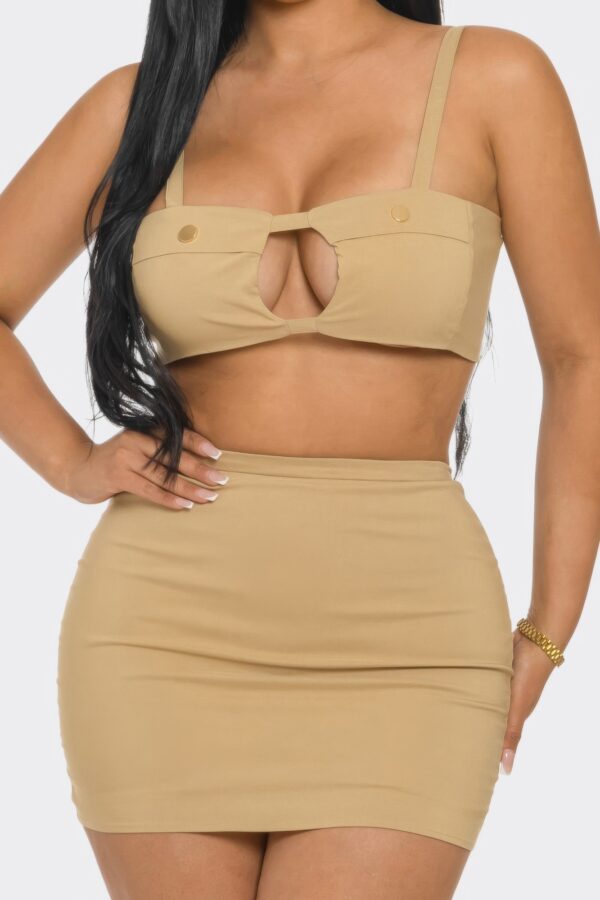 Fitted Top and High-Waist Skirt Set – Made in USA