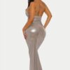 Lustrous Knot Midi Dress – Twist-Waist Silhouette