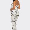 Abstract Motion Strapless Two-Piece Set – Linear Print