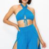 Modal Two-Piece Set – Bra Top & Side-Slit Pants