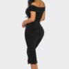 Elysian Drape Midi Dress – Off-Shoulder Draped Silhouette