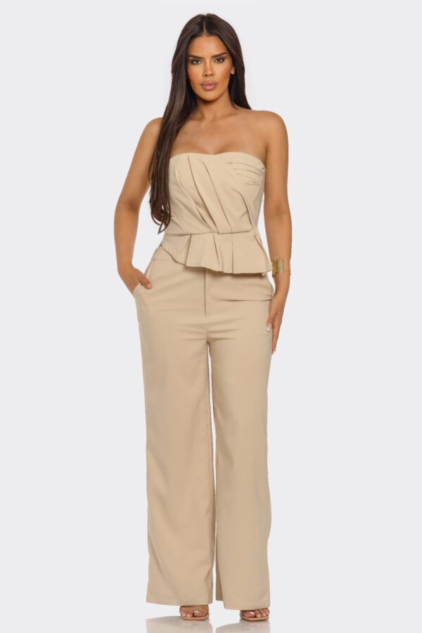 Sculpted Grace Strapless Two-Piece Set with Peplum