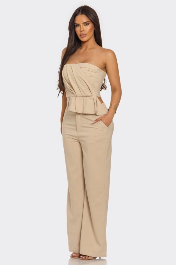 Sculpted Grace Strapless Two-Piece Set with Peplum