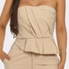 Sculpted Grace Strapless Two-Piece Set with Peplum