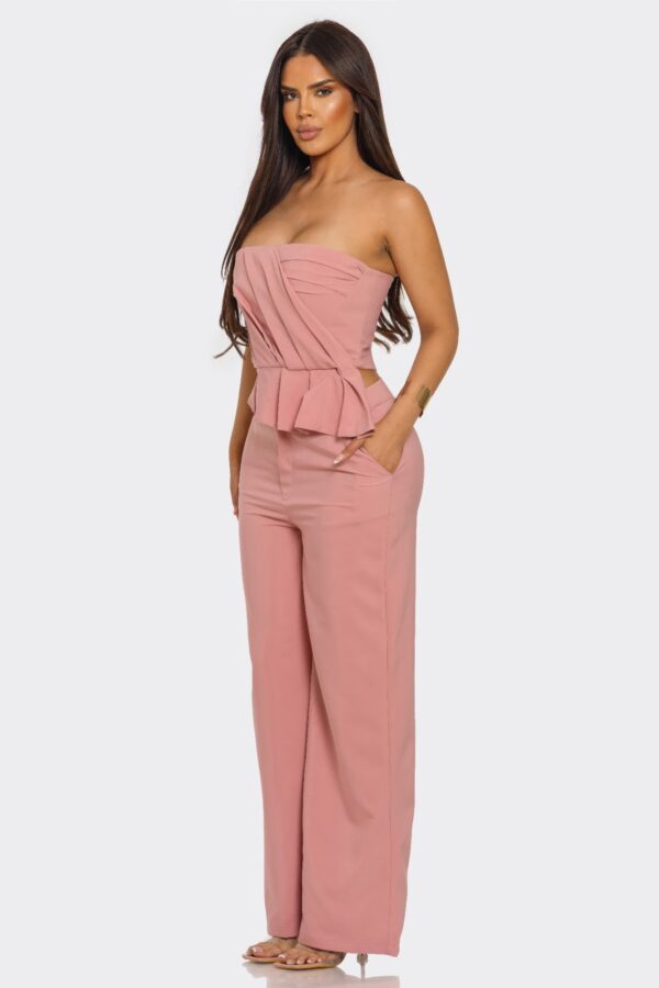 Sculpted Grace Strapless Two-Piece Set with Peplum