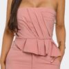 Sculpted Grace Strapless Two-Piece Set with Peplum