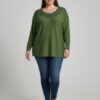 Scarlet Dolman Tunic Top with Embellished Neckline