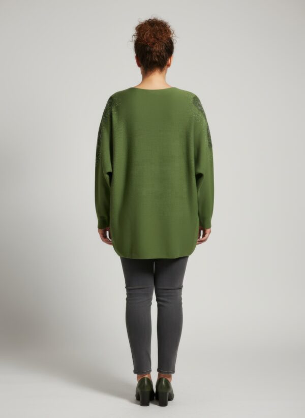 Scarlet Dolman Tunic Top with Embellished Neckline