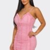 Ruched Candy Crush Mini Dress in Sweet Pink