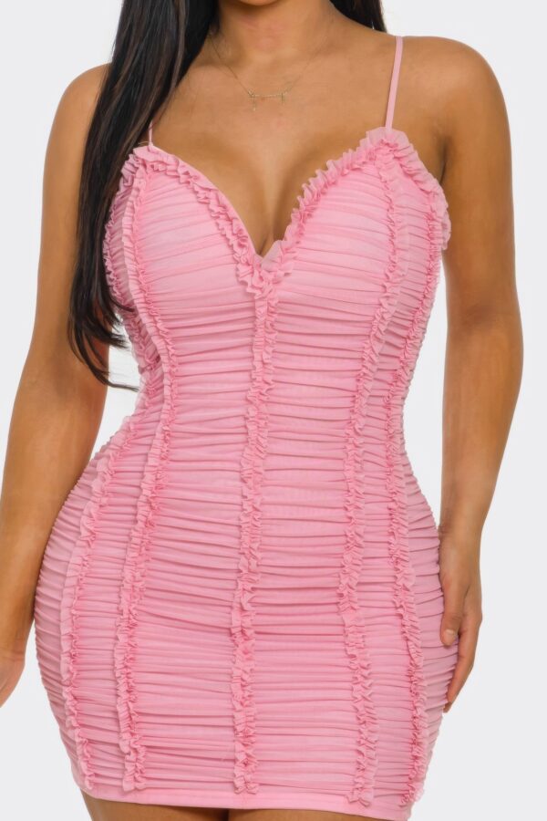 Ruched Candy Crush Mini Dress in Sweet Pink